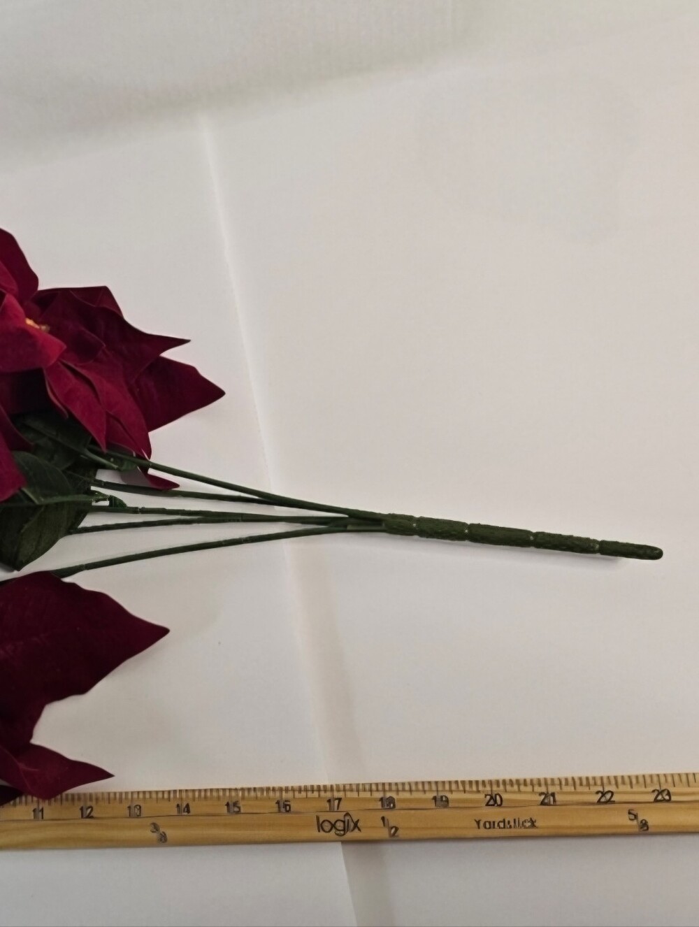 Ashland Burgundy Poinsettia Artificial Flower Bush Christmas Decor Set of 3 - Picture 7 of 10
